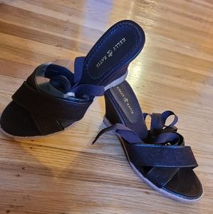 Kelly & Katie wedge heels with gold undertone.